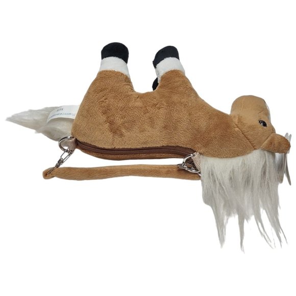 2004 Wishpets "Major" Horse Soft Plush Purse Bag w/Zipper Brown White Stuffed - Picture 5 of 11